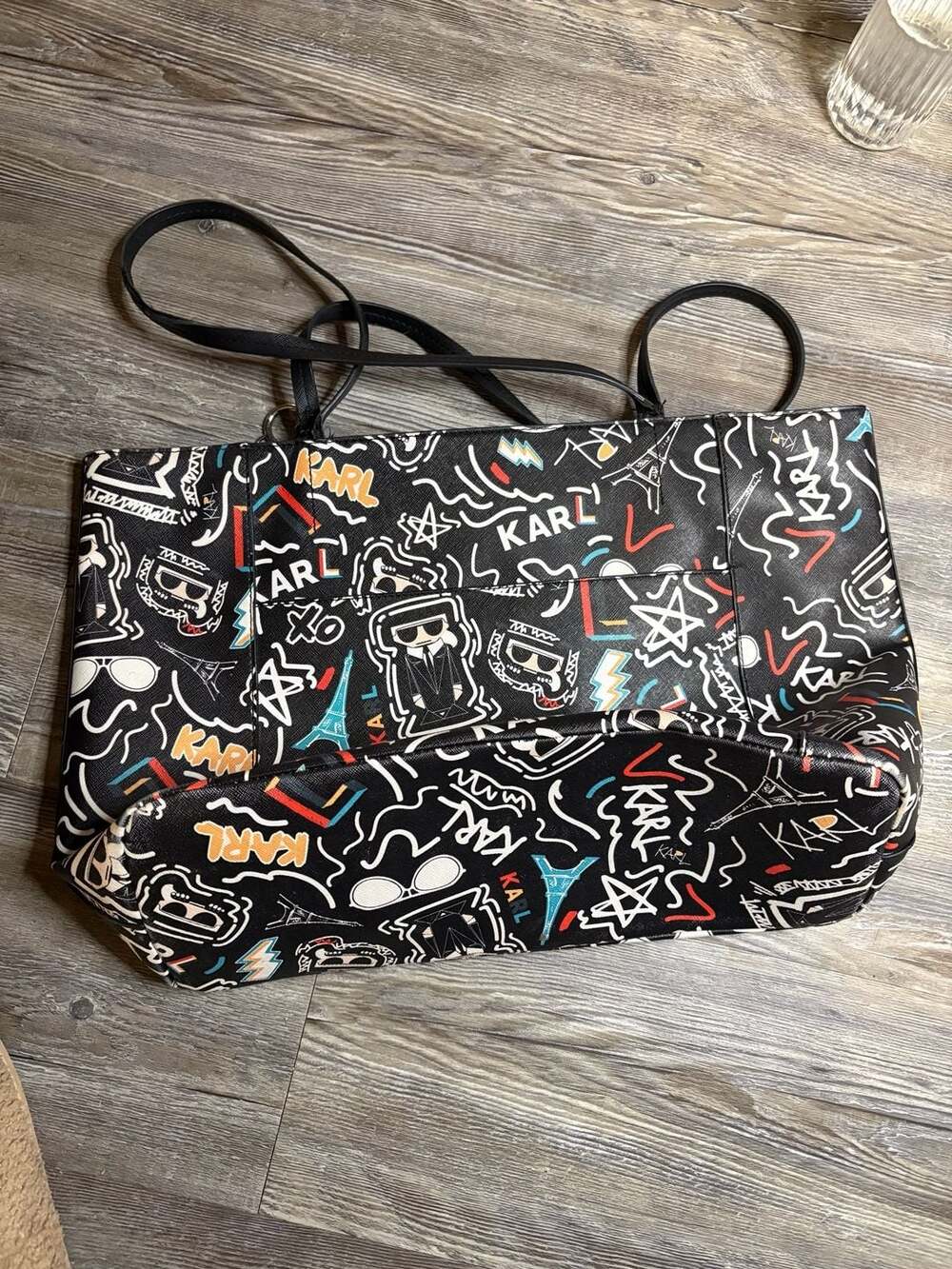Leather tote Karl Lagerfeld Multicolour in Leather - 50746269,